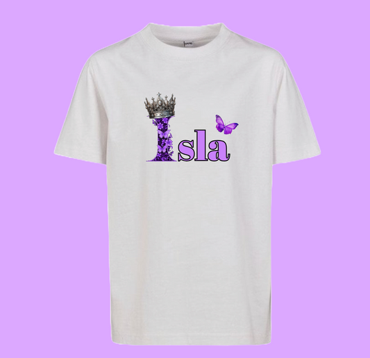 Personalised floral name T-shirt