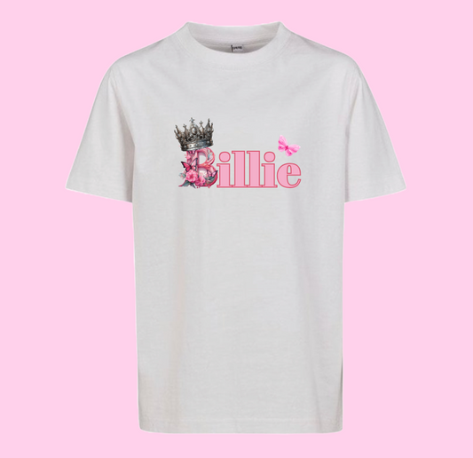 Personalised floral name T-shirt